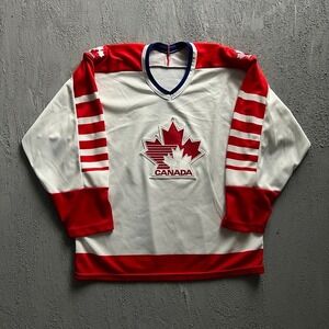 Vintage Team Canada Hockey Jersey‎ Large White 1980s
